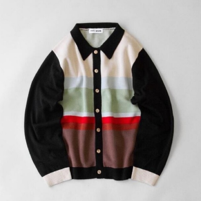 完売品 TTT_MSW 22AW Border knit Cardigan M