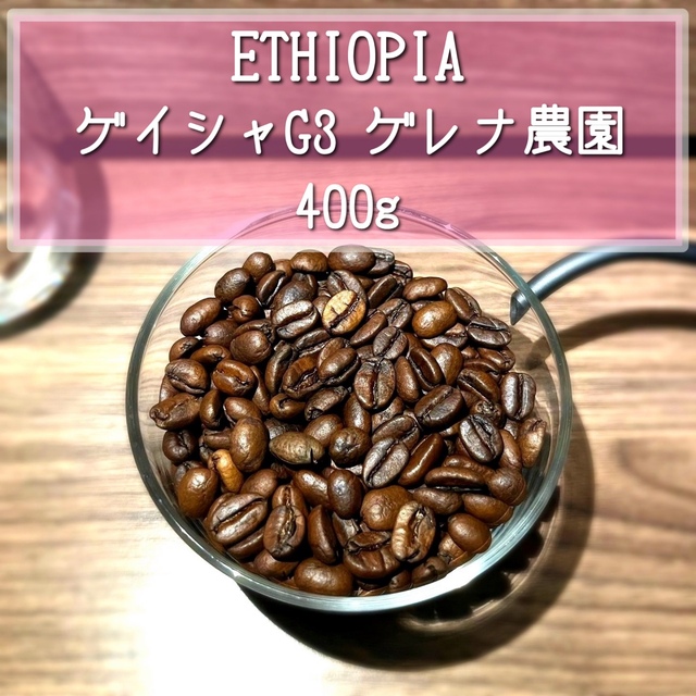 コーヒー豆 ゲイシャ（豆）400ｇ自家焙煎 珈琲 こまくさ珈琲