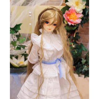 ボークス(VOLKS)のボークス  ロングウィッグ アイボリー 9-10インチ  W-117D-613(人形)