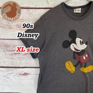 ディズニー(Disney)の【希少】90s Vintage Mickey ミッキー リンガーTシャツ XL(Tシャツ/カットソー(半袖/袖なし))