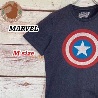 マーベル(MARVEL)の輸入古着 MARVEL マーベル キャプテンアメリア 盾 かすれプリント M(Tシャツ/カットソー(半袖/袖なし))