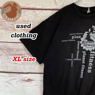 輸入古着 planet fitness プリント Tシャツ ゆるだぼ XL(Tシャツ/カットソー(半袖/袖なし))
