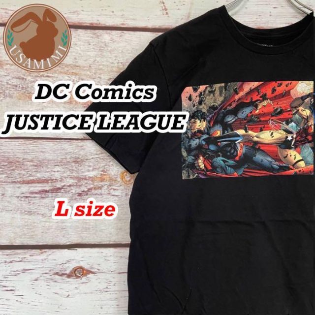 DC(ディーシー)の輸入古着 ジャスティスリーグ スーパーマン ワンダーウーマン Tシャツ Lサイズ メンズのトップス(Tシャツ/カットソー(半袖/袖なし))の商品写真