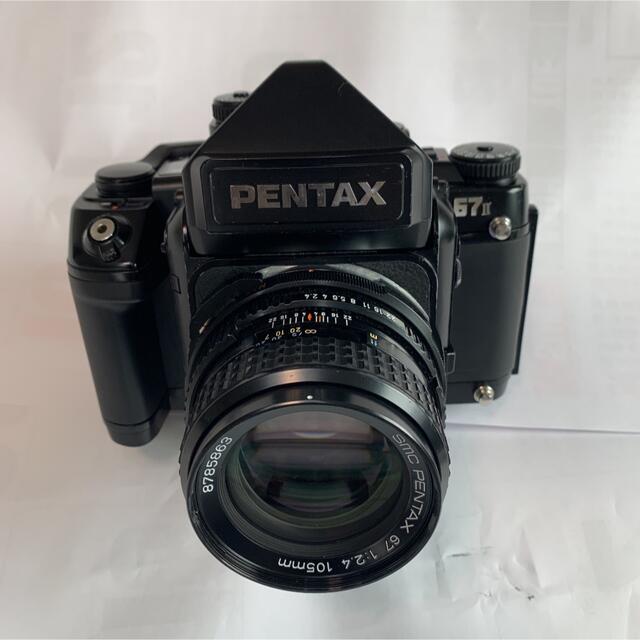 PENTAX(ペンタックス)のペンタックス67Ⅱ＋AEペンタプリズム＋SMCP2.4/105 スマホ/家電/カメラのカメラ(フィルムカメラ)の商品写真