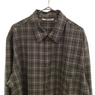 AURALEE オーラリー 長袖シャツ 22AW A22AS01LC SUPER LIGHT WOOL CHECK SHIRTS スーパーライト ウール チェック 長袖 シャツ 5【美品】