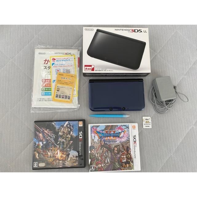 3dsll【美品】3DSLL本体（ブラック）とソフト2本セット