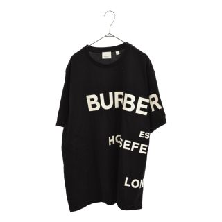 バーバリー(BURBERRY)のBURBERRY バーバリー 22SS Horse Ferry Print Cotton Oversize Tee ホース フェリー プリントデザイン 半袖Tシャツ カットソー ブラック 8040691(Tシャツ/カットソー(半袖/袖なし))