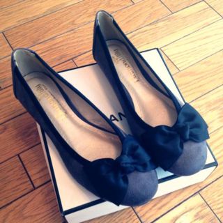 新品♪グレーリボンぺたんこパンプス♡(ハイヒール/パンプス)