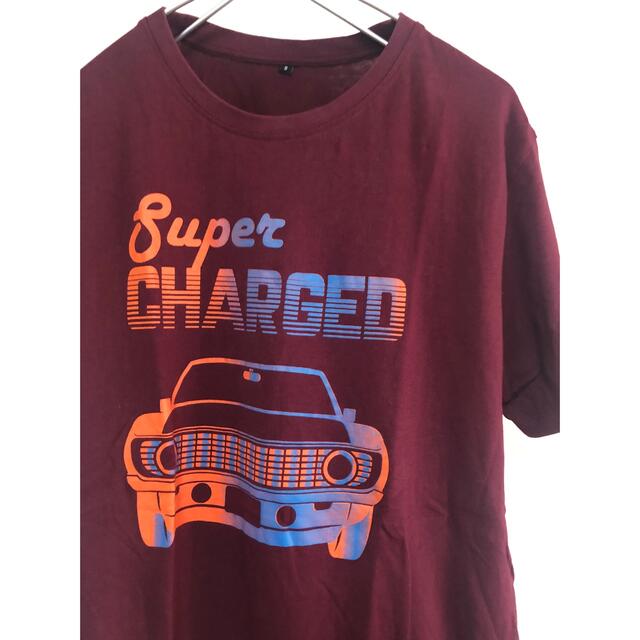 古着 プリントTシャツ えんじ 車 メンズS メンズのトップス(Tシャツ/カットソー(半袖/袖なし))の商品写真