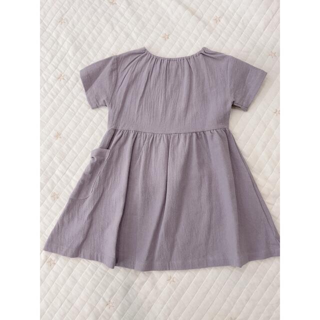 ラベンダーカラー／半袖ワンピース キッズ/ベビー/マタニティのキッズ服女の子用(90cm~)(ワンピース)の商品写真