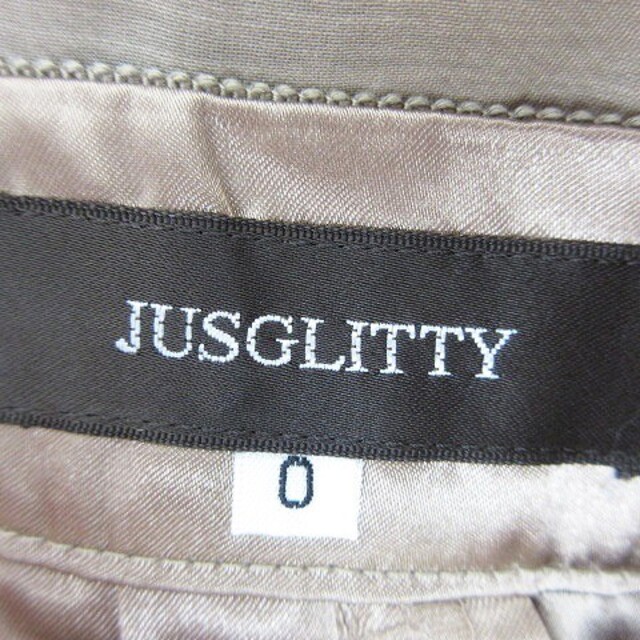 JUSGLITTY(ジャスグリッティー)のジャスグリッティー スカート フレア ミニ コットン 絹混 無地 0 ベージュ レディースのスカート(ミニスカート)の商品写真