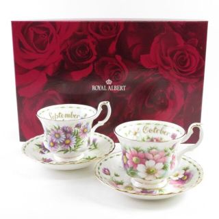 ロイヤルアルバート(ROYAL ALBERT)のロイヤルアルバート ティーカップ＆ソーサー 2客 9月 10月 SY3727Q(食器)