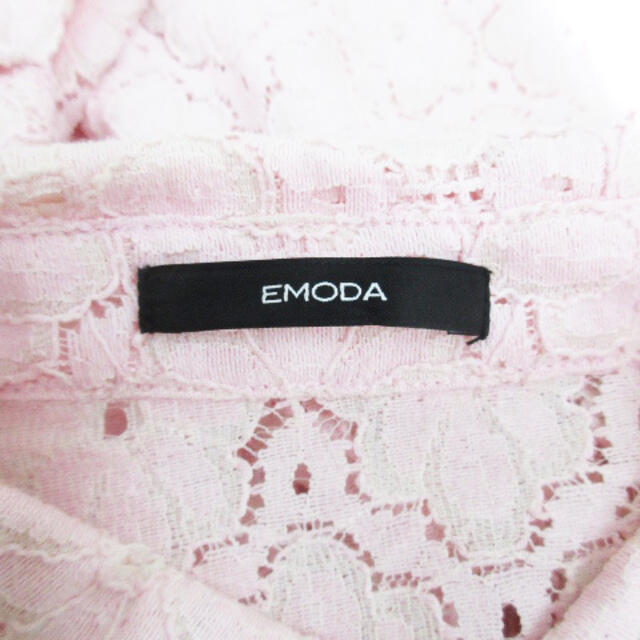 EMODA(エモダ)のエモダ シャツ ブラウス 長袖 総レース 花柄 S ピンク 白 /FF16 レディースのトップス(シャツ/ブラウス(長袖/七分))の商品写真