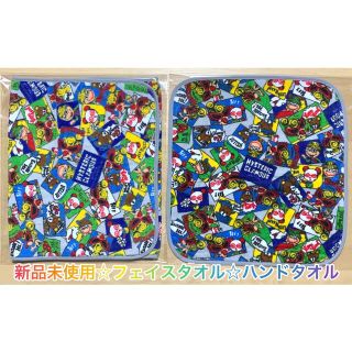 ヒステリックミニ(HYSTERIC MINI)のヒスミニ☆正規品☆新品☆フェイスタオル☆ハンドタオル☆セット☆コミック柄☆グレー(タオル/バス用品)