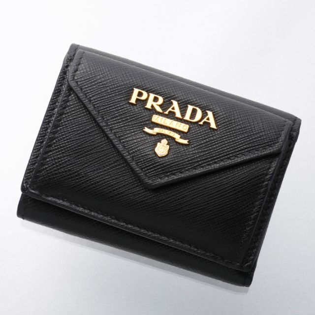 PRADA(プラダ)の☆K2909M プラダ サフィアーノ ロゴ文字金具 本革 三つ折 ミニ 財布 レディースのファッション小物(財布)の商品写真