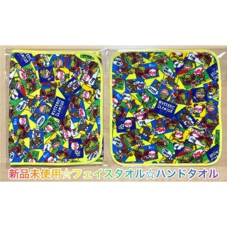 ヒステリックミニ(HYSTERIC MINI)のヒスミニ☆正規品☆新品☆フェイスタオル☆ハンドタオル☆セット☆コミック柄☆黄(その他)