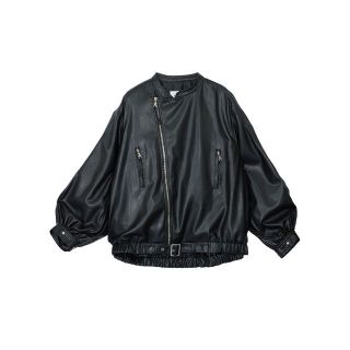 アメリヴィンテージ(Ameri VINTAGE)の完売新品 EGG GATHER LEATHER JACKETブラック(ライダースジャケット)