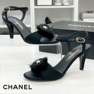 シャネル(CHANEL)の4723 未使用 シャネル ウール カメリア ビジュー ココマーク サンダル(サンダル)