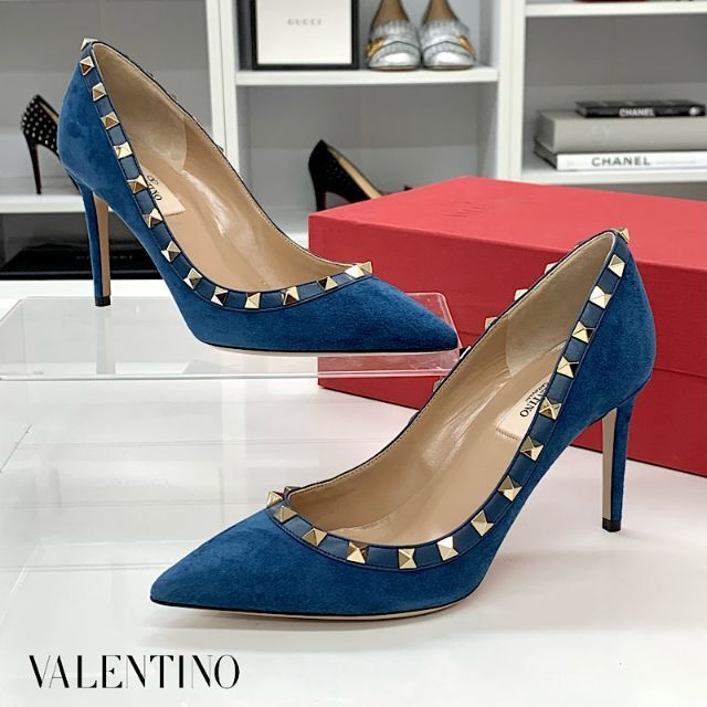 ヴァレンティノ　Valentino ロックスタッズ　ハイヒール　スエード