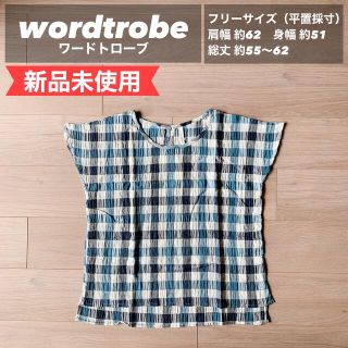 【新品未使用】wordtrobe サッカーチェック プルオーバー　ライトブルー(カットソー(半袖/袖なし))