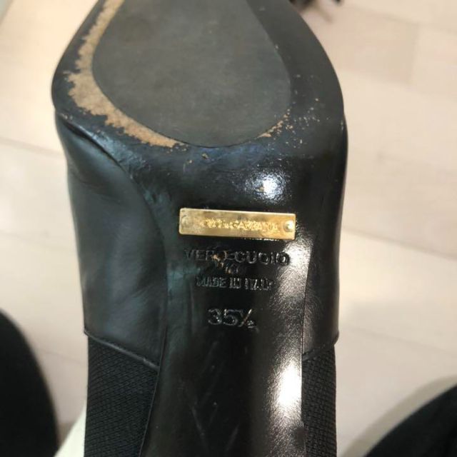 DOLCE&GABBANA(ドルチェアンドガッバーナ)のDOLCE&GABBANA◆ドルガバ　レザー　ロングブーツ　ブラック　イタリア製 レディースの靴/シューズ(ブーツ)の商品写真