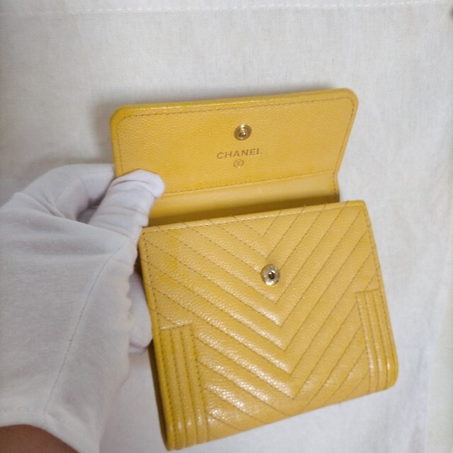 ❤お値下げ良品❤ ボーイシャネル コンパクトウォレット キャビアスキン