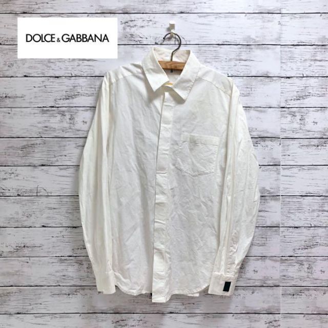 D&G ◆ドルチェアンドガッバーナ　ホワイト　シャツ　デザイン　マジックテープ