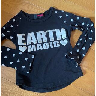 アースマジック(EARTHMAGIC)のアースマジック ♡110♡ロンT♡ブラックハート(Tシャツ/カットソー)