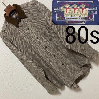 チャップス(CHAPS)の80s 90s◆旧CHAPS ラルフローレン◆襟コーデュロイギンガム ネルシャツ(シャツ)