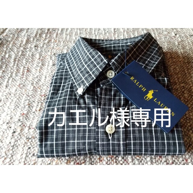 Ralph Lauren(ラルフローレン)の【新品タグ付き】黒刺繍ロゴ  ラルフローレン BDシャツ 長袖 XSサイズ メンズのトップス(Tシャツ/カットソー(七分/長袖))の商品写真