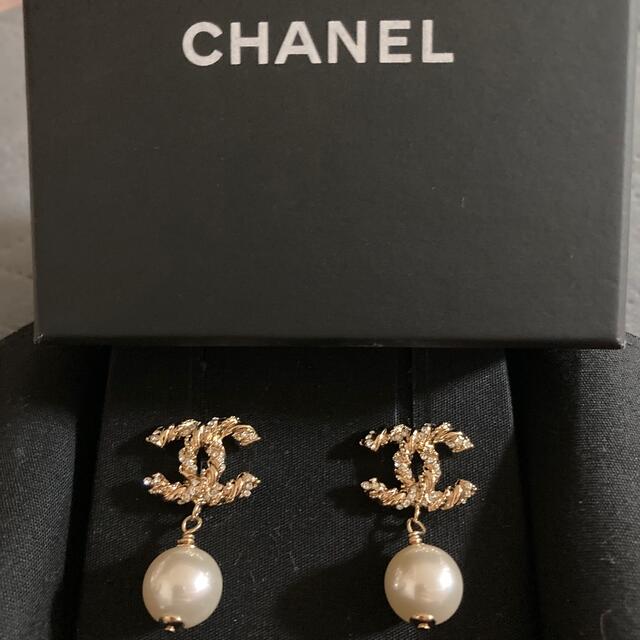 CHANEL ピアス ゴールド シルバー パール