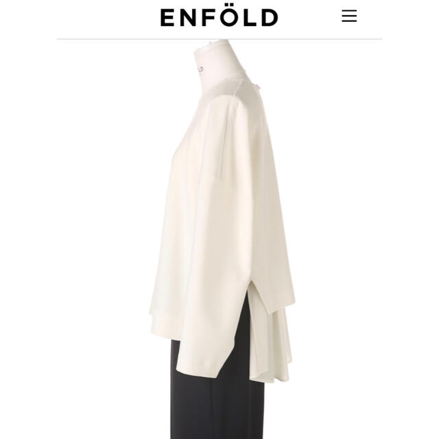 エンフォルドenfoldシャツレイヤード トップス カットソー ホワイト美品 1