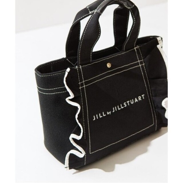 JILL by JILLSTUART(ジルバイジルスチュアート)のJILL by JILLSTUART【黒】フリルトートバッグ(小) レディースのバッグ(トートバッグ)の商品写真