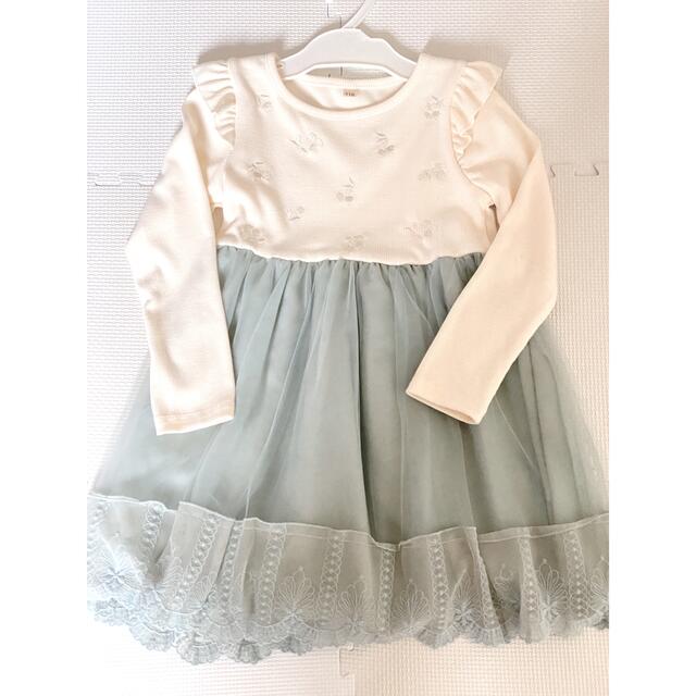 しまむら(シマムラ)のチュールスカートワンピース キッズ/ベビー/マタニティのキッズ服女の子用(90cm~)(ワンピース)の商品写真