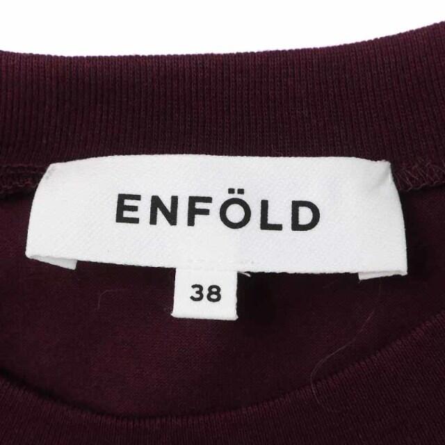 ENFOLD(エンフォルド)のエンフォルド シルケット天竺 アシンメ5分袖DRESS 38 M ボルドー レディースのワンピース(ロングワンピース/マキシワンピース)の商品写真