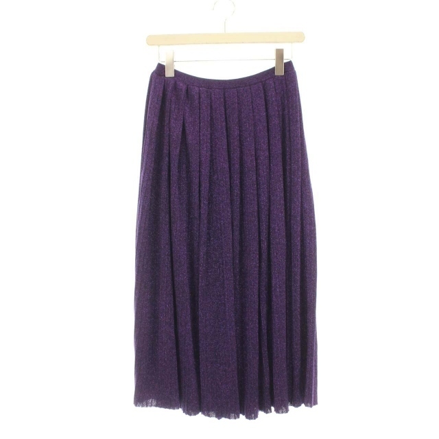 Drawer(ドゥロワー)のドゥロワー ラメニットプリーツスカート 6524-299-1360 S 紫 レディースのスカート(ロングスカート)の商品写真