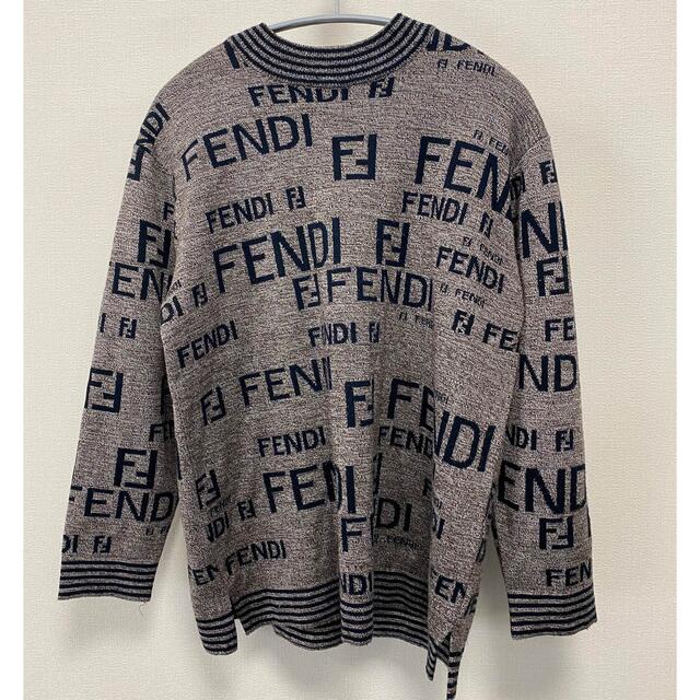 FENDI フェンディ ズッカ柄 ロゴ ニット L-