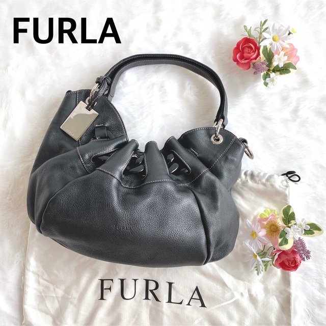 FURLA フルラ ハンドバッグ レザー ブラック レディース | refeccs.com.br