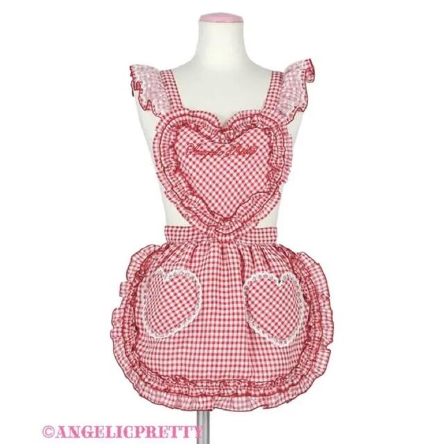 Angelic Pretty - Heartギンガム フリルエプロン の通販 by クラマ's Angelic Pretty - Heartギンガム フリルエプロン の通販 by クラマ's