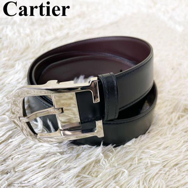最大59%オフ! 正規 カルティエ トーチュ×Cバックル クロコ調ベルト黒