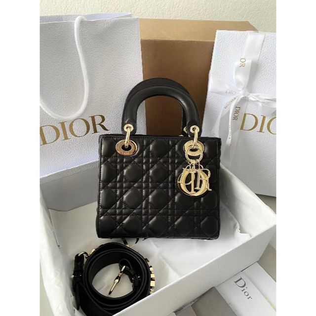 超極美品 Dior レディディオール カナージュ シルバー金具 ナイロン