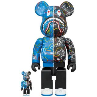 アベイシングエイプ(A BATHING APE)のBAPE BE@RBRICK LINE CAMO SHARK 100％ 400％(その他)