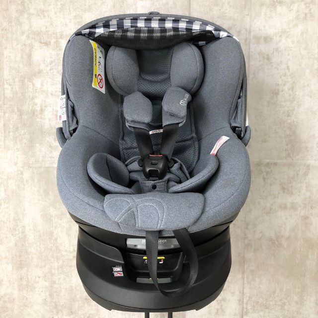 美品】エールべべ クルット5 Oui ISOFIX固定 2019年製 グレー-