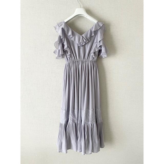 【美品♡】エイミーイストワール ラッフルフリルワンピース ラベンダー