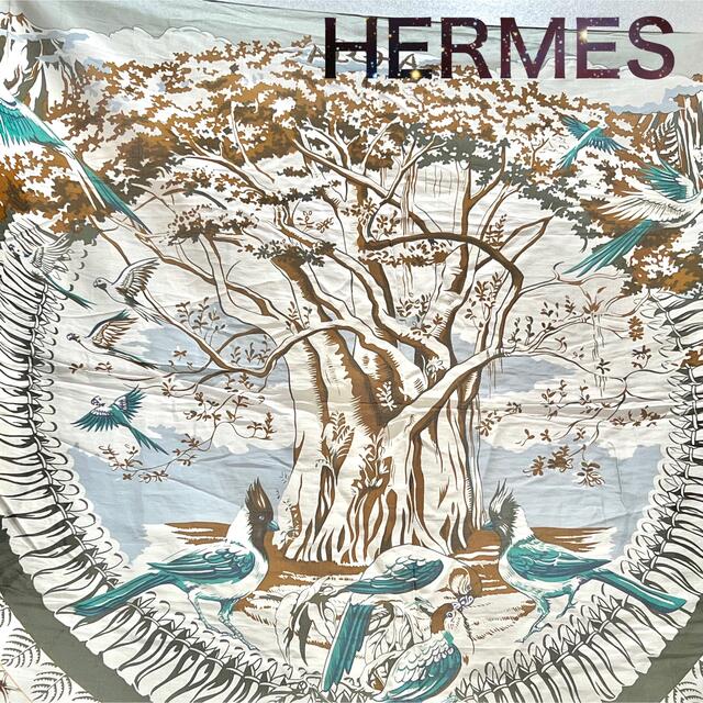 Hermes(エルメス)のエルメス コットン100％ カレ140 大判　スカーフ　パレオ　アロハ　ショール レディースのファッション小物(バンダナ/スカーフ)の商品写真