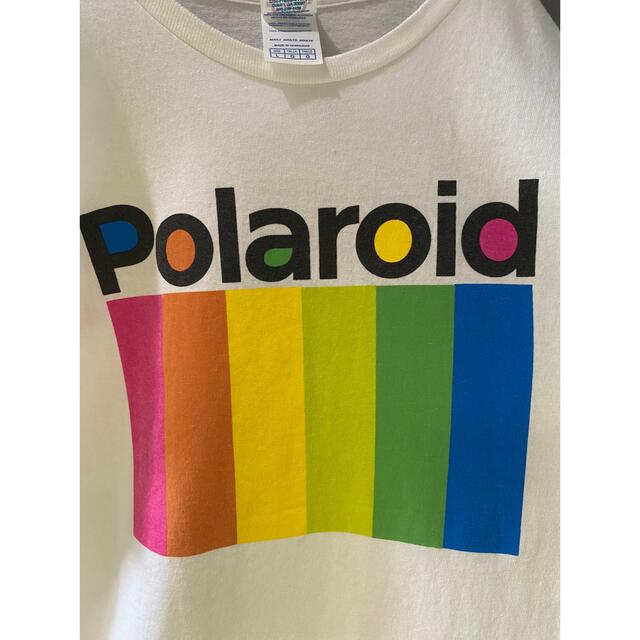 古着 ビンテージ polaroid 虹 レインボー ビックサイズ L Tシャツ-
