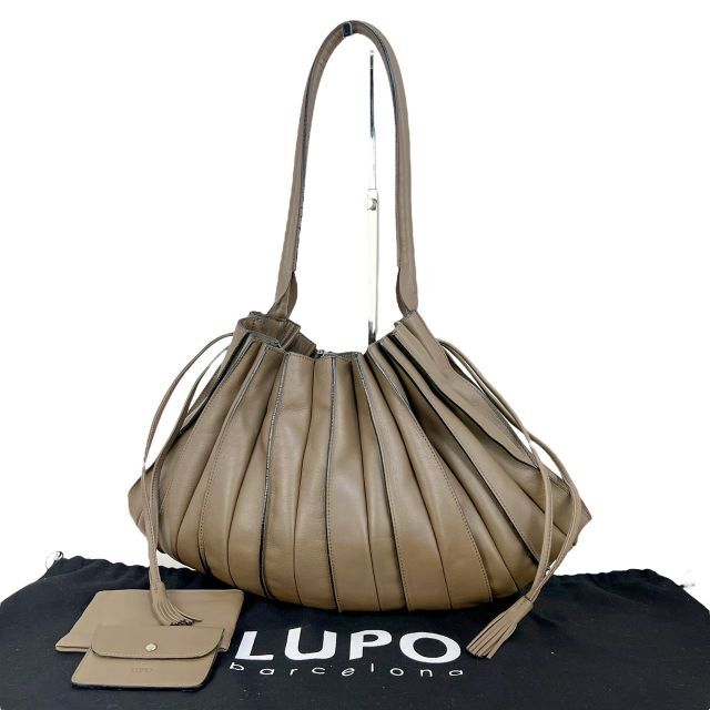 ☆美品☆LUPO Barcelona ABANICO 付属品 巾着 本革 レザー