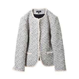 セオリー(theory)のtheory BAMBOO TWEED FEMININE ノーカラー ジャケット(ノーカラージャケット)