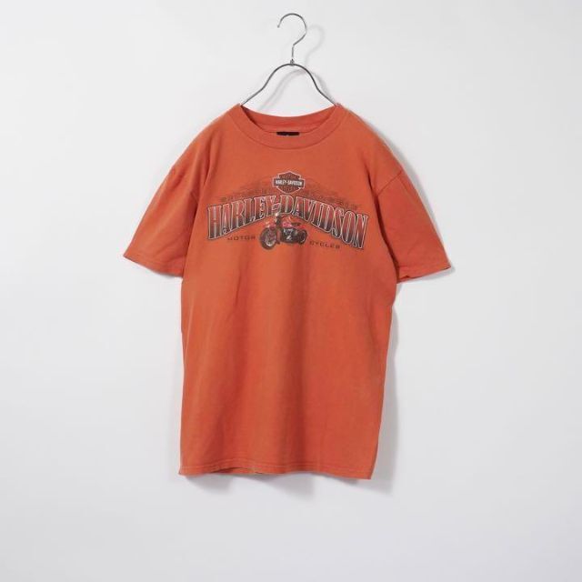 ハーレーダビッドソン　00s Tシャツ　半袖　両面プリント　オレンジ