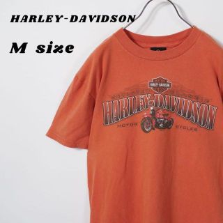 ハーレーダビッドソン(Harley Davidson)のハーレーダビッドソン　00s Tシャツ　半袖　両面プリント　オレンジ　古着(Tシャツ/カットソー(半袖/袖なし))